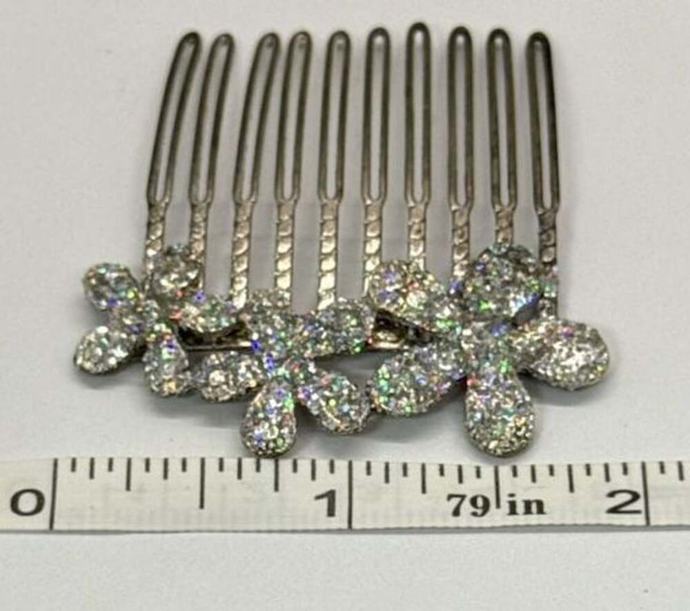 Vtg Decorative Daisy Hair Comb & Floral Rhinestone Hair Clip Lot Wedding Bridal - Picture 12 of 15